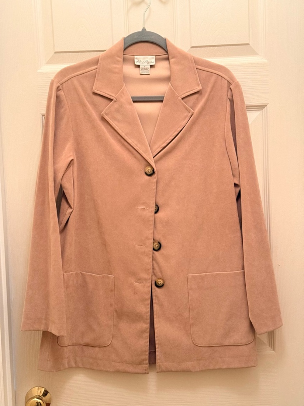 Kim Rogers Tan Button-Front Blazer